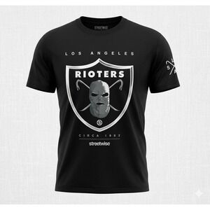 Streetwise Los Angeles Rioters Vintage Men's Black Short Sleeve T-Shirt. Size L